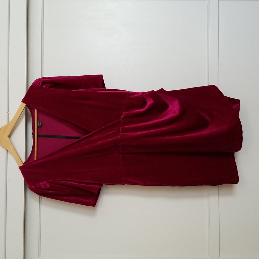 Burgundy Velvet Mini Dress